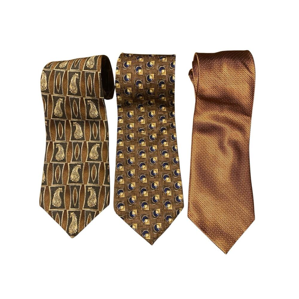 Brown Ties Mens‎ Lot of 3 Dani Ryan’s, BG&C, And Daniel De Fasson